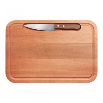 Kit Churrasco Tábua com Faca embutida 44x30cm - Stolf - STF291