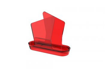 Porta guardanapos - Poliestireno - Vermelho transparente - Crippa - 405018-006