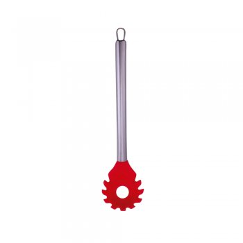 Colher Espaguete Inox com Silicone Vermelho 31cm - Class Home - CLH771