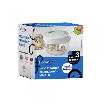 Processador de alimentos manual com 3 laminas de inox 450Ml - HOMEFLEX/WESTERN - FXH-437
