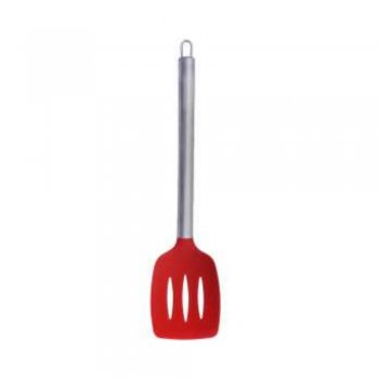 Espátula Vazada Inox com Silicone Vermelho 36cm - Class Home - CLH769