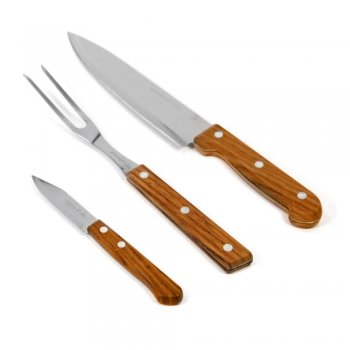 Conjunto Churrasco Inox 3 peças - Marcamix - GX8113