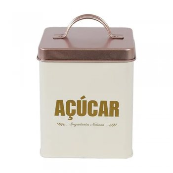 Pote de Lata Porta Mantimento Quadrado para Açúcar com Tampa Hermética - RIO MASTER - WL8834