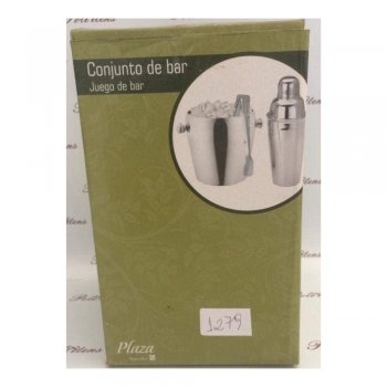 Conjunto Bar kit 3 peças inox - coqueteleira, pegador e balde - Hercules - UB103