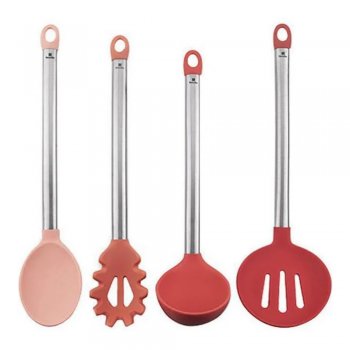 Conjunto de  Utensílios 4 peças Rosa - Hercules - UT117-4RS