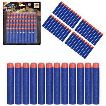 Dardo Espuma Refil Super Shot - Kit 50 peças na cartela - DM Toys - DMT5349