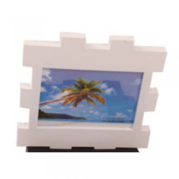 Porta Retrato 10x15 com moldura de plástico encaixável branco - 2 peças - FWB - FWB96302B