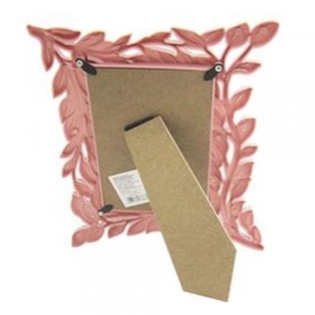 Porta Retrato 10x15 com moldura de plástico folhas rosa - FW