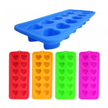 Forma de Gelo com 12 cavidades corações silicone colors - CW6212