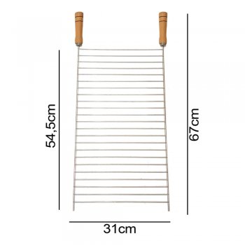 Grelha Niquelada Churrasco N°3 67x31x3cm - Stolf - STF541