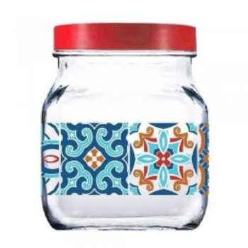 Pote Redondo Style M Mosaic com tampa vermelha - Ruvolo - 60