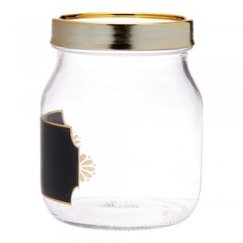 Pote Redondo Style M Lousa com tampa plástica dourada - Ruvolo