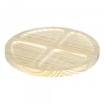 Petisqueira Redonda Pinus com 4 Divisões 30cm - Stolf - STF1159