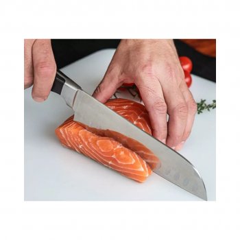 Faca Santoku Preta Granton Edge - Chef Kitchen - Mundial - 8