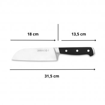 FACA SANTOKU PRETA 17,8CM CHEF KITCHEN 8809-7