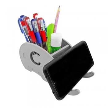 Organizador, porta treco/joias e suporte para celular de plástico elefante colorido - SAZ COMERCIO - PJ014