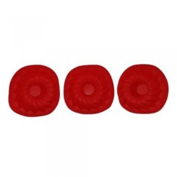 Mini Forma de Silicone Vermelha 200ml com 3 Peças - Hauskraft - SLCN-020VM