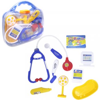 Kit Médico Infantil com Estetoscópio e Acessórios Doctor Play Set 9 peças na Maleta - Ba11994