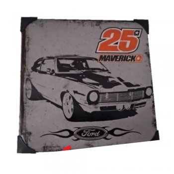 Quadro Decorativo 20X20Cm Placa De Metal Adesivado Fusca/Kombi 1093 Nova Alianca