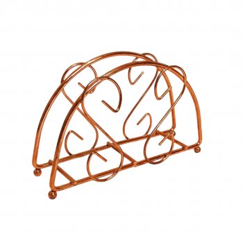 Porta Guardanapo Aramado de Metal Rose Gold 14x9cm - Cosy - GOR106