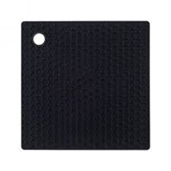 Descanso De Panela Quadrado De Silicone Preto - 17 X 17Cm Weck