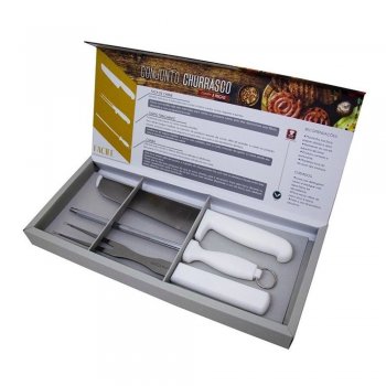 Conjunto Churrasco Facile Inox 3 peças - Hauskraft - FCH-J302