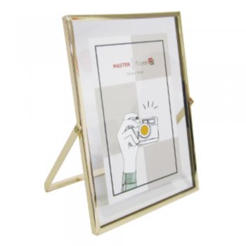 Porta Retrato 13x18 com moldura de metal vertical lisa dourado - Rio Master - LMT9055