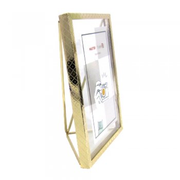 Porta Retrato 13x18 com moldura de metal vertical etnico dourado - Rio Master - LMT9070