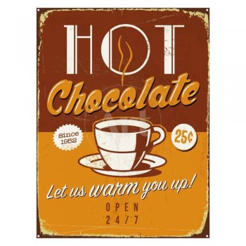 Quadro Decorativo 20X20Cm Placa De Metal Adesivado Coffee/Café - Nova Alianca - 1161