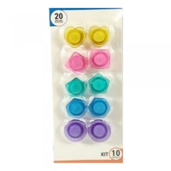 Ima/Prendedor Magnético Multiuso Colorido Kit com 10 Peças - Interponte - HD87201