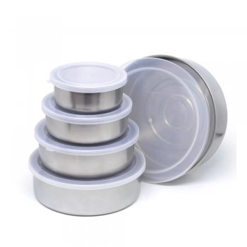 Conjunto Potes Redondo com tampa de Plástico - Homeflex - FXH-317