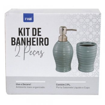 Kit Banheiro de Cerâmica Relevo Colors com 2 peças - Fwb - FWB98541
