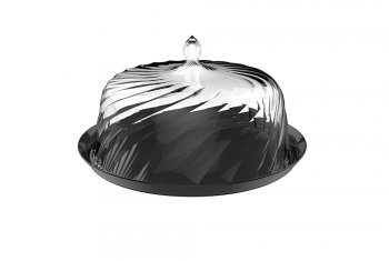 Porta Bolo 30cm Poliestireno Fumê - Crippa - 403080-004