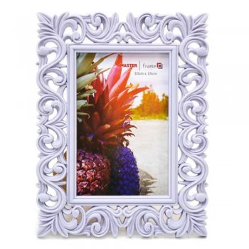 Porta Retrato 10X15 com moldura de plástico arabesco Lilás - Rio Master - RMI7722
