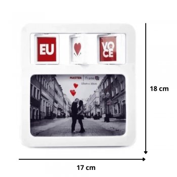 Porta Retrato 15x10 com moldura branca de plástico Love - Rio Master - 27775