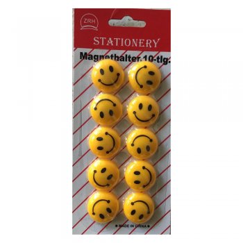 Ima/Prendedor Magnetico Multiuso Smile Kit com 10 Peças - Saleno - I-G001